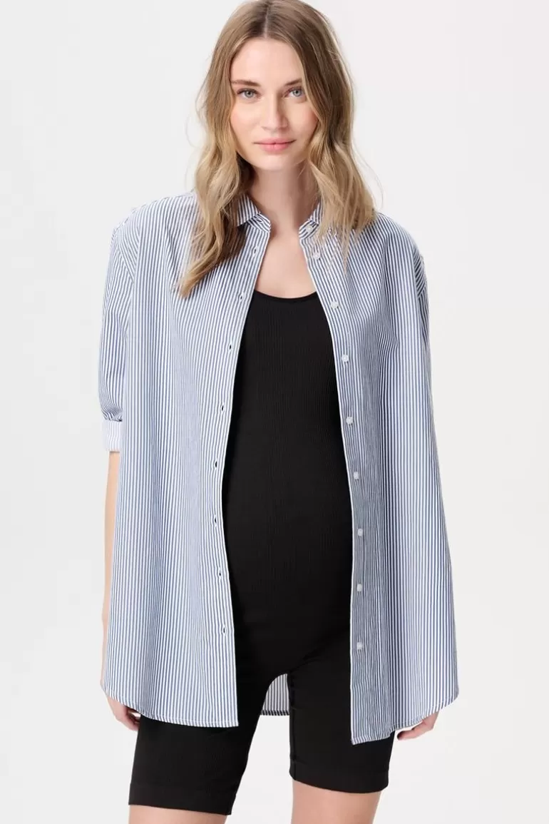 Hot Noppies Blouse Arles - Gris blue Stripe