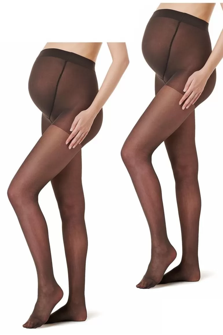 Online Noppies Collant 2-Pack Maternity Tights 20 Den - Nearly black