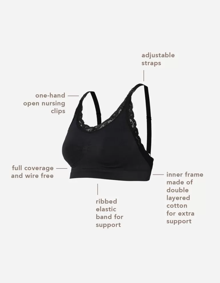 Best Sale Noppies Soutien Gorge Allaitement Sans Couture Seamless Nursing Bra Lace - Black