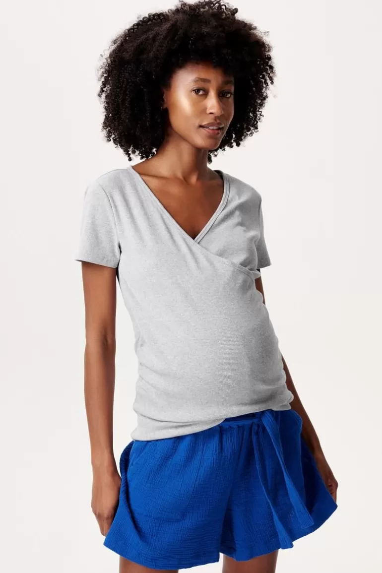 Hot Noppies T-shirt D'allaitement - Light Grey melange